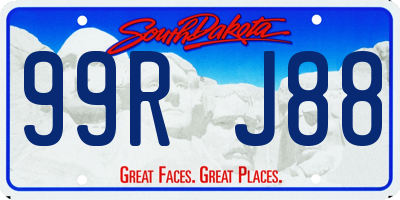 SD license plate 99RJ88