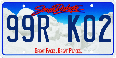 SD license plate 99RK02