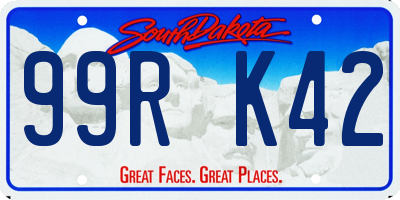 SD license plate 99RK42