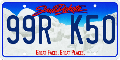 SD license plate 99RK50