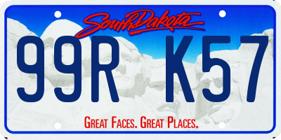 SD license plate 99RK57