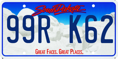 SD license plate 99RK62