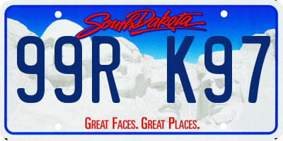 SD license plate 99RK97