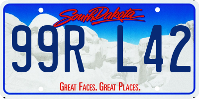 SD license plate 99RL42