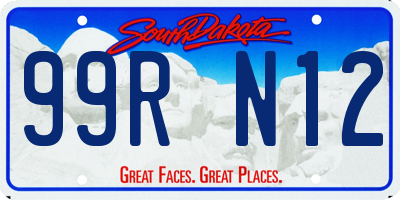 SD license plate 99RN12