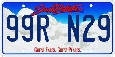 SD license plate 99RN29