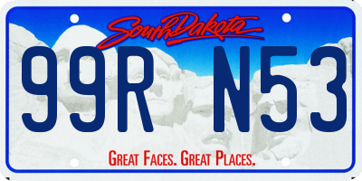 SD license plate 99RN53