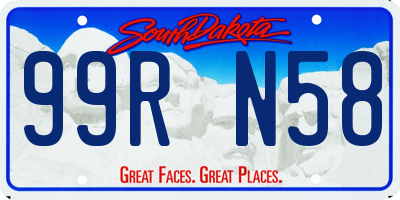 SD license plate 99RN58