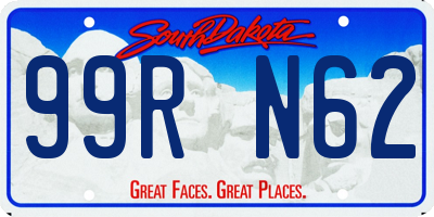 SD license plate 99RN62
