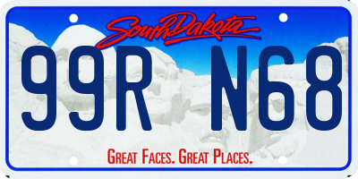 SD license plate 99RN68