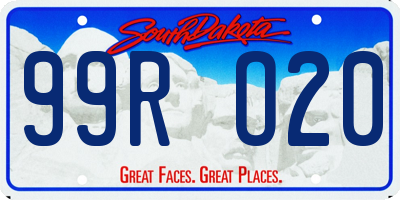 SD license plate 99RO20