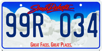 SD license plate 99RO34