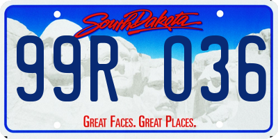 SD license plate 99RO36