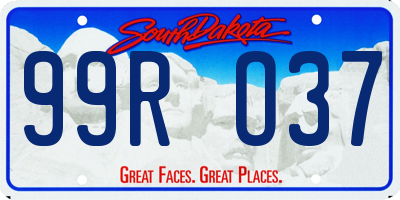 SD license plate 99RO37