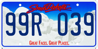 SD license plate 99RO39