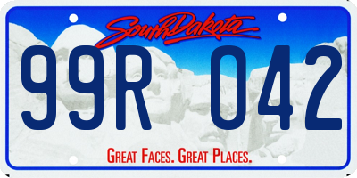 SD license plate 99RO42