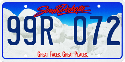SD license plate 99RO72