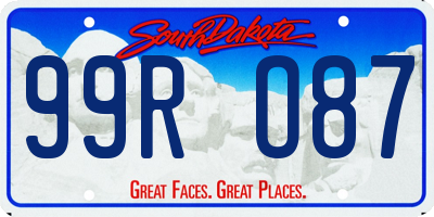 SD license plate 99RO87