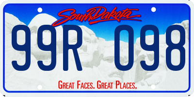 SD license plate 99RO98