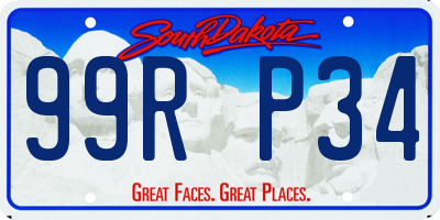SD license plate 99RP34