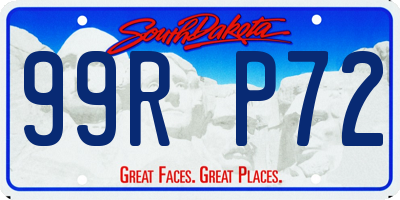 SD license plate 99RP72