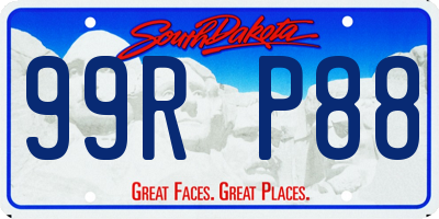 SD license plate 99RP88