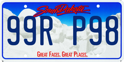 SD license plate 99RP98