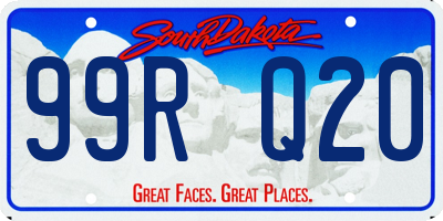 SD license plate 99RQ20