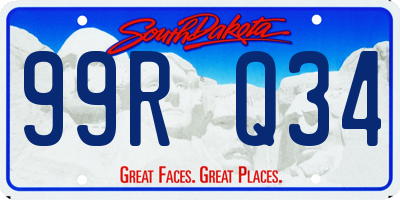 SD license plate 99RQ34