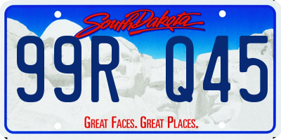 SD license plate 99RQ45
