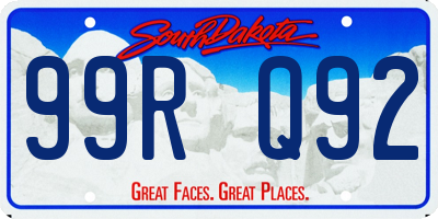 SD license plate 99RQ92