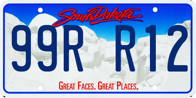 SD license plate 99RR12