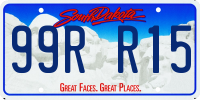 SD license plate 99RR15