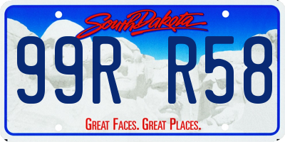 SD license plate 99RR58