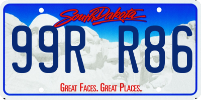 SD license plate 99RR86
