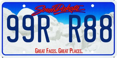 SD license plate 99RR88