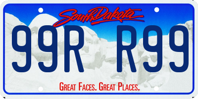 SD license plate 99RR99