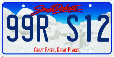 SD license plate 99RS12