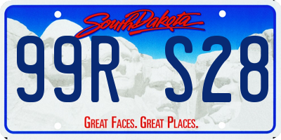 SD license plate 99RS28