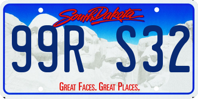 SD license plate 99RS32