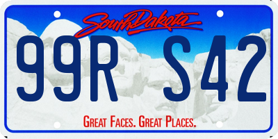 SD license plate 99RS42