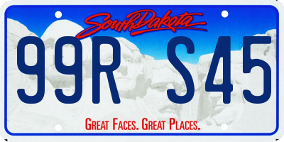 SD license plate 99RS45