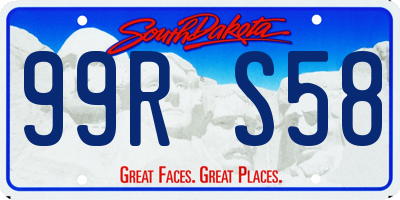 SD license plate 99RS58