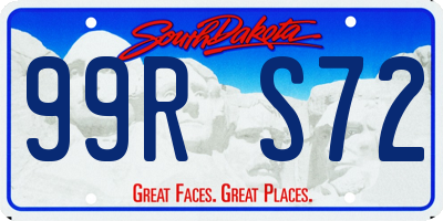 SD license plate 99RS72