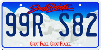 SD license plate 99RS82