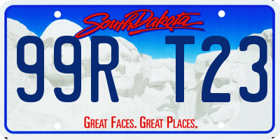 SD license plate 99RT23