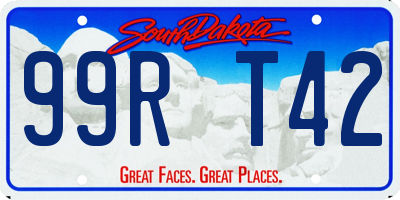 SD license plate 99RT42