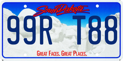 SD license plate 99RT88