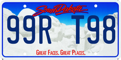 SD license plate 99RT98