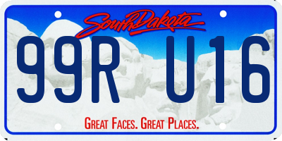 SD license plate 99RU16